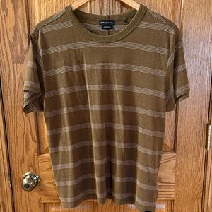 Prana Brown Striped Tee